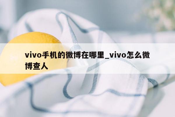 vivo手机的微博在哪里_vivo怎么微博查人