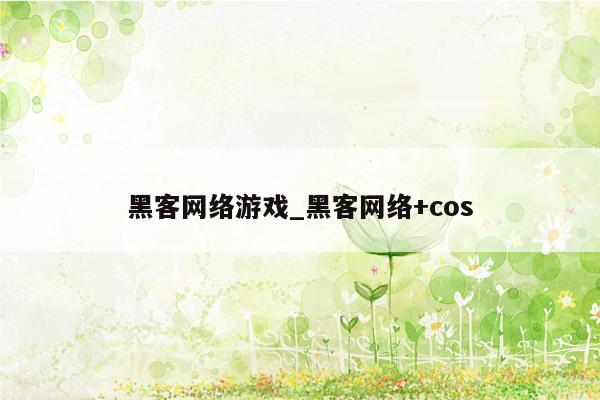 黑客网络游戏_黑客网络+cos