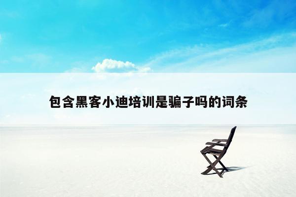 包含黑客小迪培训是骗子吗的词条