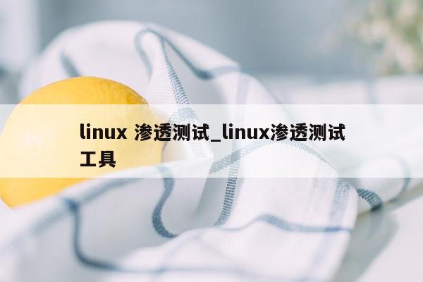 linux 渗透测试_linux渗透测试工具