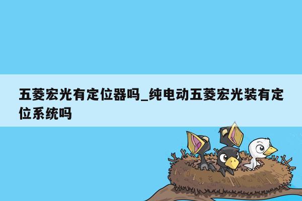 五菱宏光有定位器吗_纯电动五菱宏光装有定位系统吗