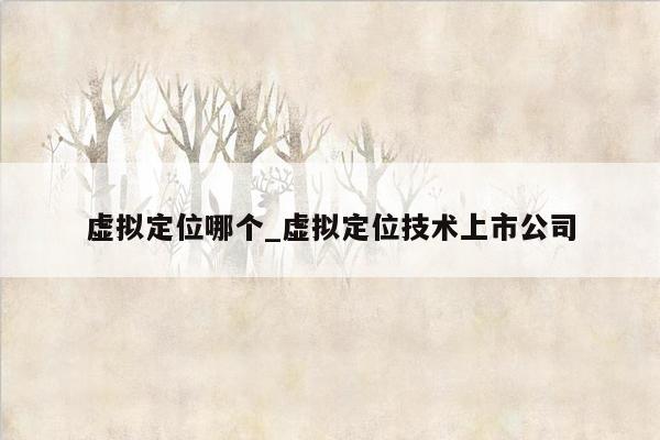 虚拟定位哪个_虚拟定位技术上市公司