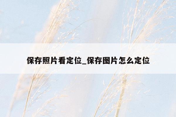 保存照片看定位_保存图片怎么定位