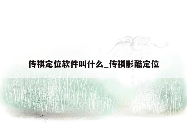 传祺定位软件叫什么_传祺影酷定位