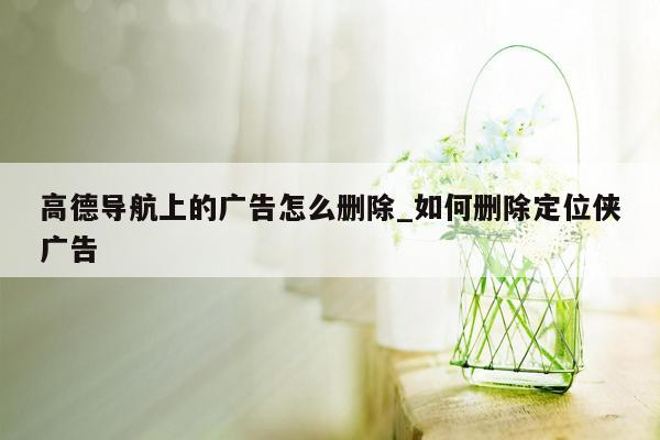 高德导航上的广告怎么删除_如何删除定位侠广告