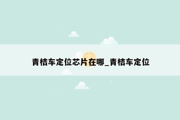 青桔车定位芯片在哪_青桔车定位