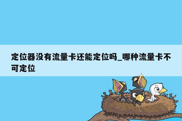 定位器没有流量卡还能定位吗_哪种流量卡不可定位