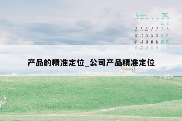 产品的精准定位_公司产品精准定位