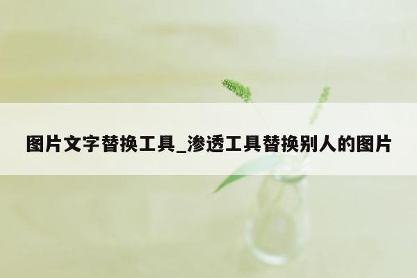 图片文字替换工具_渗透工具替换别人的图片