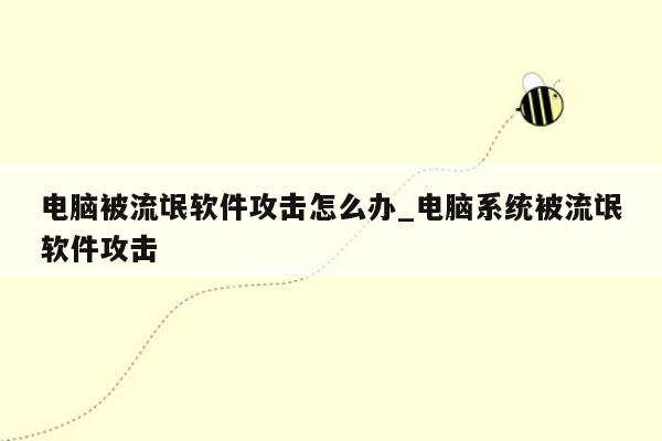 电脑被流氓软件攻击怎么办_电脑系统被流氓软件攻击