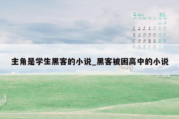 主角是学生黑客的小说_黑客被困高中的小说