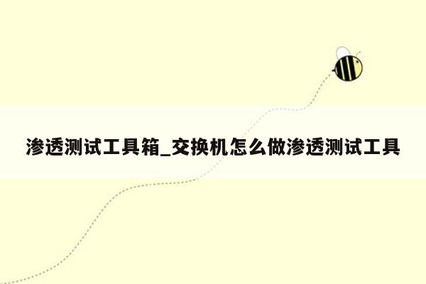 渗透测试工具箱_交换机怎么做渗透测试工具