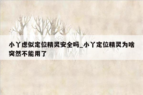 小丫虑似定位精灵安全吗_小丫定位精灵为啥突然不能用了