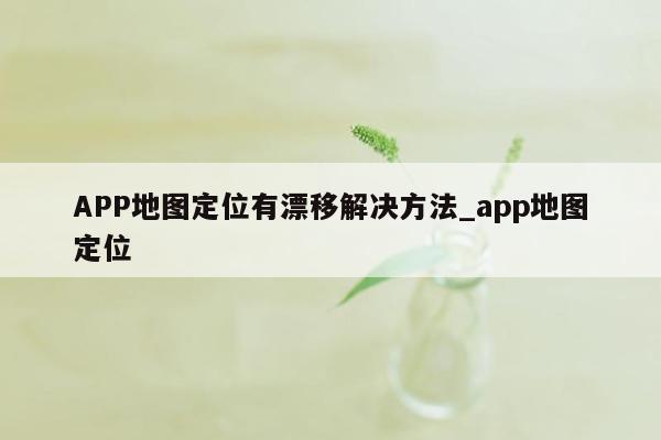 APP地图定位有漂移解决方法_app地图定位