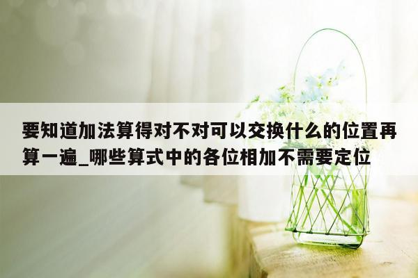 要知道加法算得对不对可以交换什么的位置再算一遍_哪些算式中的各位相加不需要定位