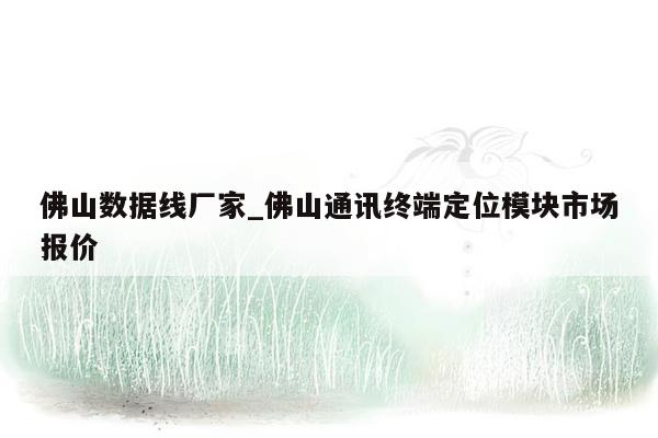 佛山数据线厂家_佛山通讯终端定位模块市场报价