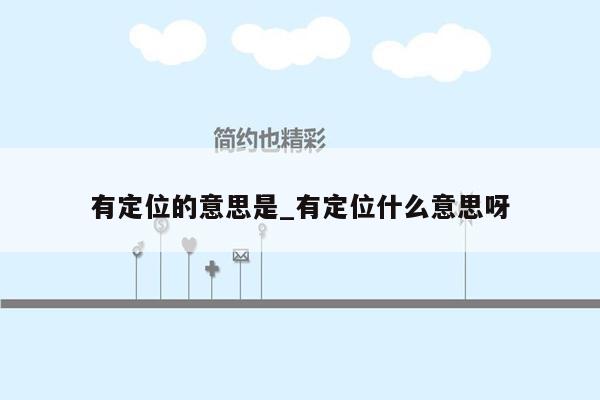有定位的意思是_有定位什么意思呀