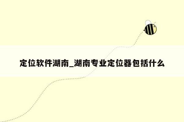 定位软件湖南_湖南专业定位器包括什么