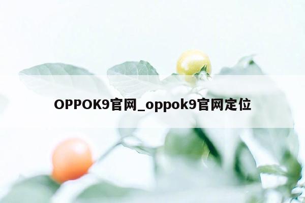 OPPOK9官网_oppok9官网定位