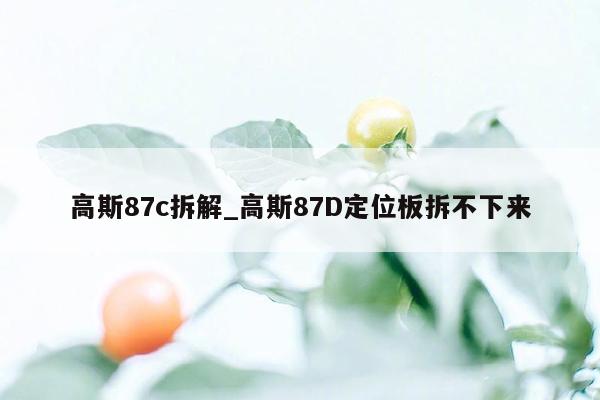高斯87c拆解_高斯87D定位板拆不下来