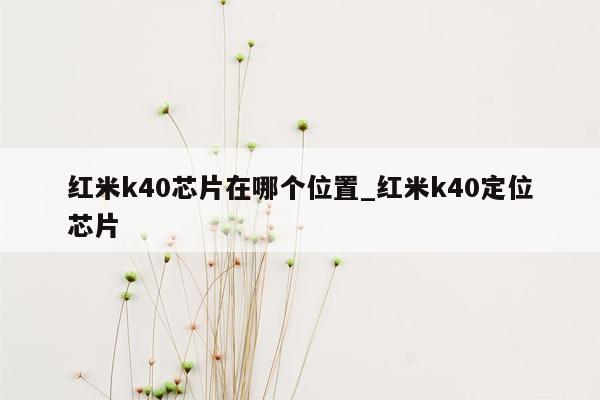 红米k40芯片在哪个位置_红米k40定位芯片