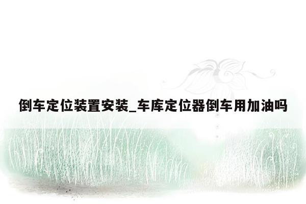 倒车定位装置安装_车库定位器倒车用加油吗