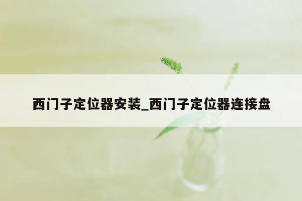 西门子定位器安装_西门子定位器连接盘
