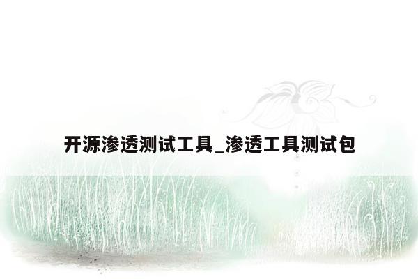 开源渗透测试工具_渗透工具测试包