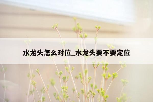 水龙头怎么对位_水龙头要不要定位