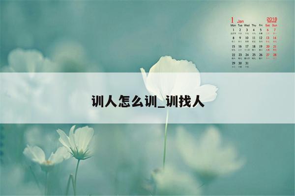 训人怎么训_训找人