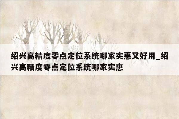 绍兴高精度零点定位系统哪家实惠又好用_绍兴高精度零点定位系统哪家实惠