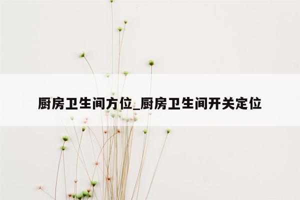 厨房卫生间方位_厨房卫生间开关定位