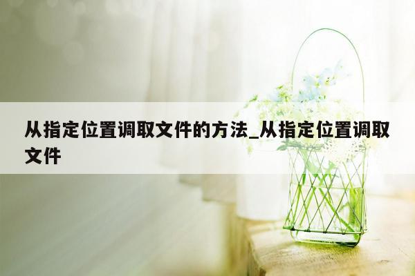 从指定位置调取文件的方法_从指定位置调取文件