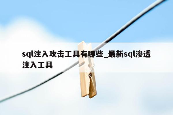 sql注入攻击工具有哪些_最新sql渗透注入工具