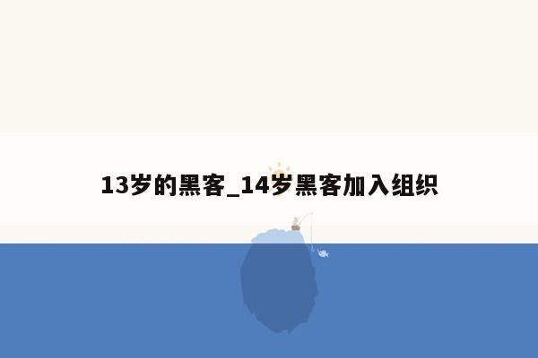 13岁的黑客_14岁黑客加入组织