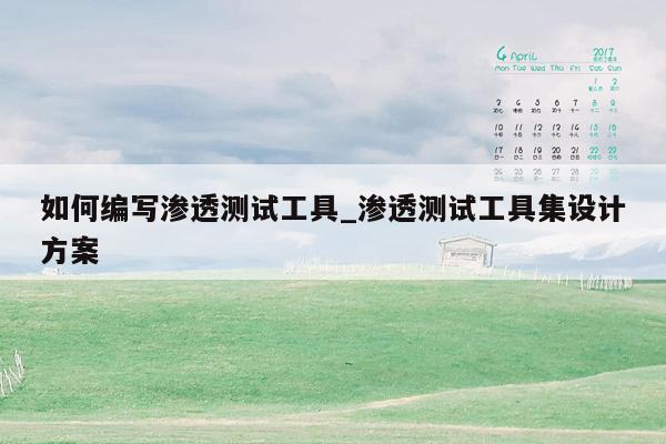 如何编写渗透测试工具_渗透测试工具集设计方案