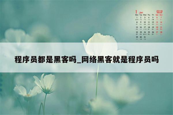 程序员都是黑客吗_网络黑客就是程序员吗