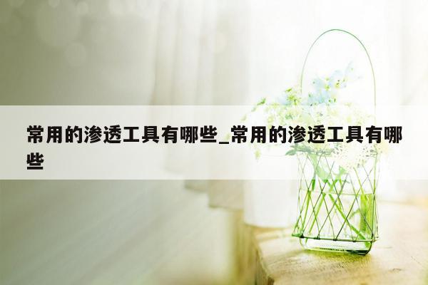 常用的渗透工具有哪些_常用的渗透工具有哪些