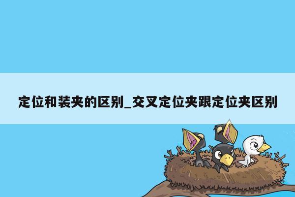 定位和装夹的区别_交叉定位夹跟定位夹区别
