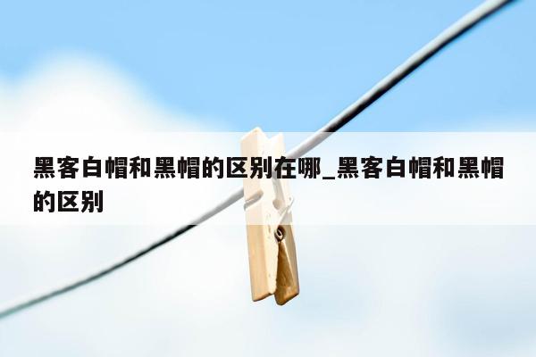 黑客白帽和黑帽的区别在哪_黑客白帽和黑帽的区别