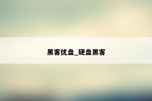 黑客优盘_硬盘黑客