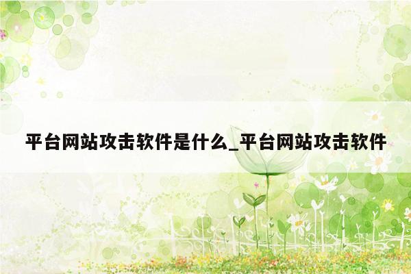 平台网站攻击软件是什么_平台网站攻击软件