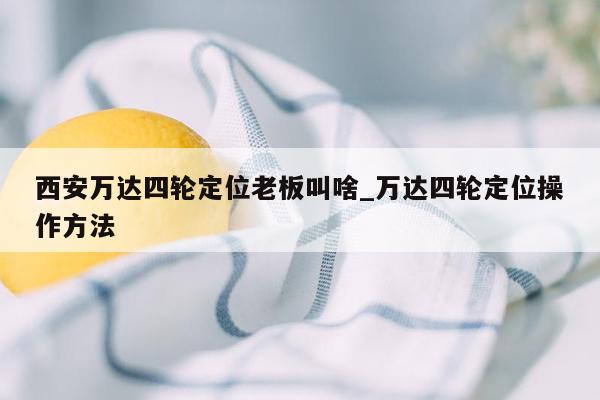 西安万达四轮定位老板叫啥_万达四轮定位操作方法