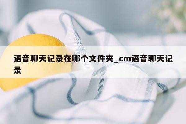 语音聊天记录在哪个文件夹_cm语音聊天记录