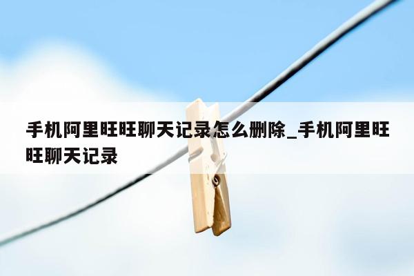 手机阿里旺旺聊天记录怎么删除_手机阿里旺旺聊天记录