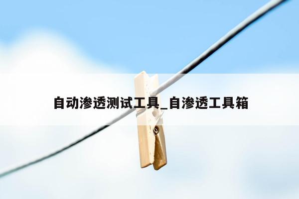 自动渗透测试工具_自渗透工具箱