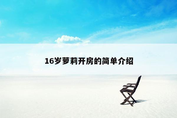 16岁萝莉开房的简单介绍